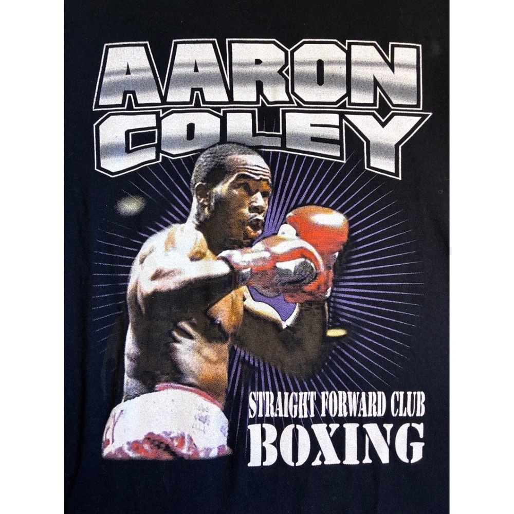 Men's Aaron Coley Straight Forward Club Boxing Graphic T-Shirt XXL Black